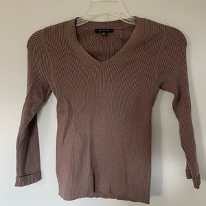 Brown Ann Taylor Cuff Long Sleeve Sweater Top